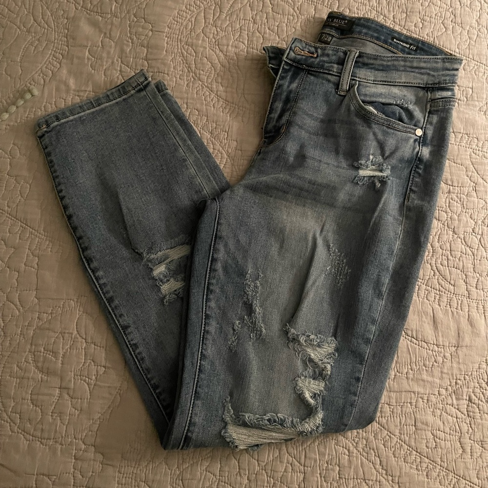 Judy Blue Destruction Boyfriend Jeans NWOT
